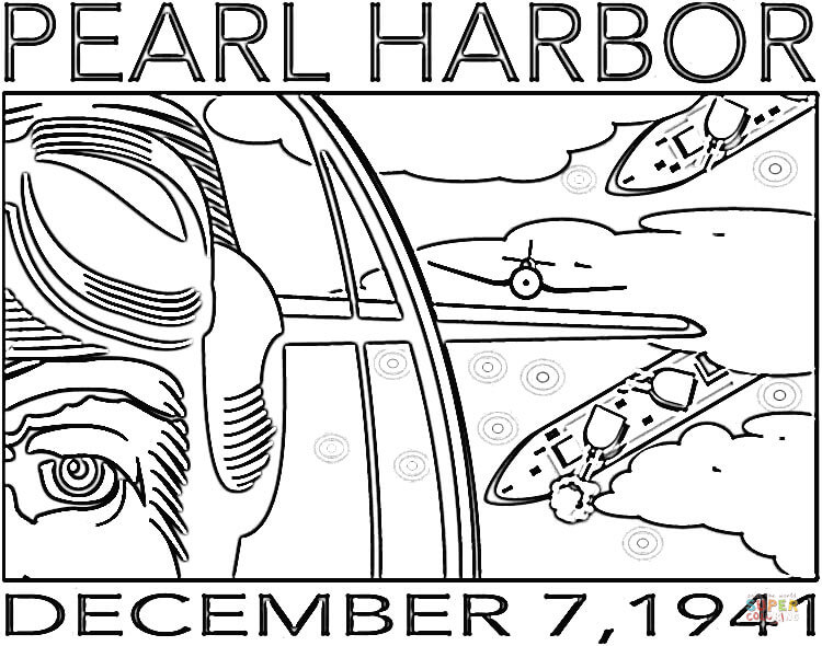 750x590 Beginning Of Wwii For Usa (Pearl Harbor) Coloring Page Free