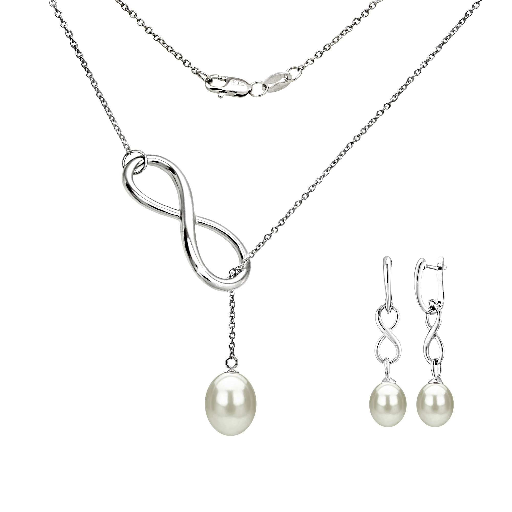 2000x2000 Davonna Sterling Silver Black Pearl Pendant Infinity Lariat