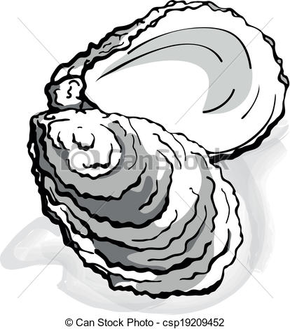 414x470 Oyster Shell Clipart