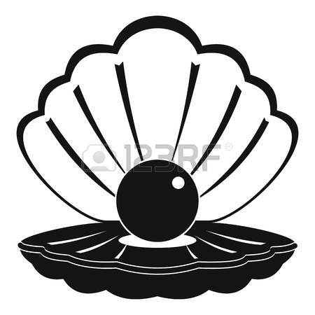 450x450 Pearl Shell Icon Isolated On White Background Vector Illustration