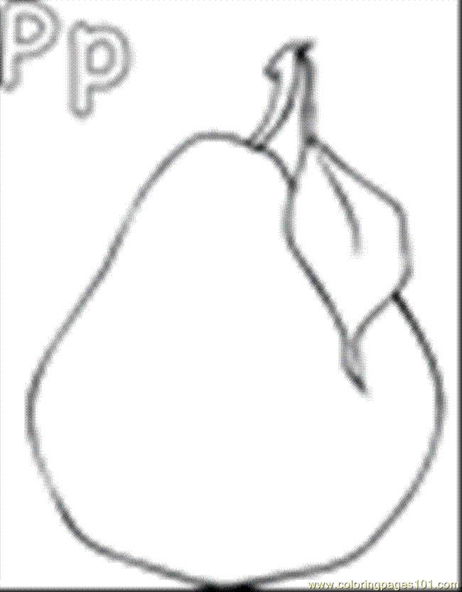 650x833 Letter P Pear Coloring Page