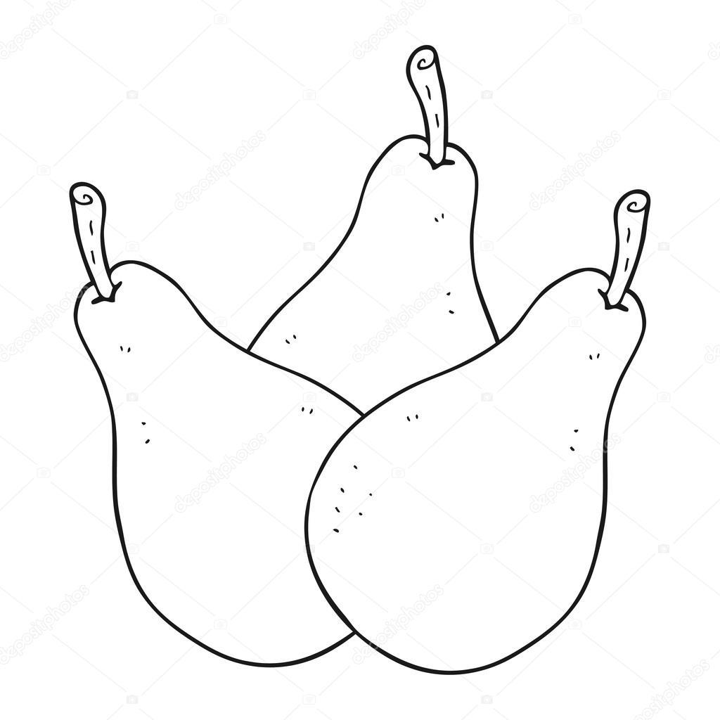1024x1024 Black And White Cartoon Pears Stock Vector Lineartestpilot