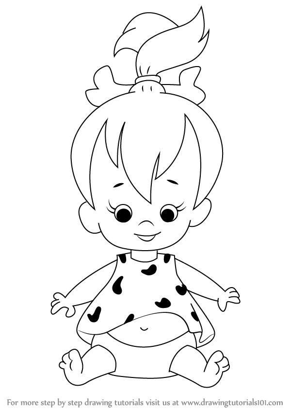 598x844 Learn How To Draw Pebbles Flintstone From The Flintstones (The