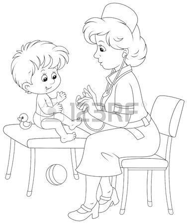 376x450 Pediatrician Examines A Little Child Royalty Free Cliparts