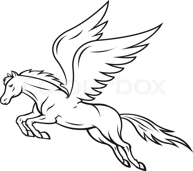 800x709 Pegasus Horse Stock Vector Colourbox