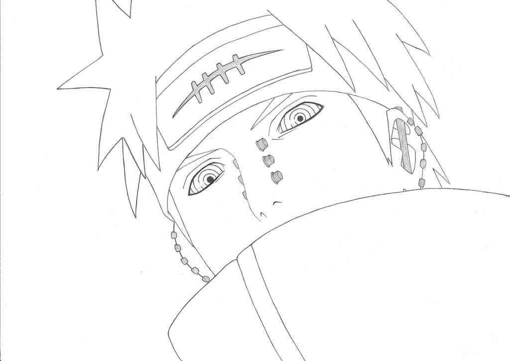 1024x724 Pein As Yahiko Uncol. Lineart By Mangekyoubi