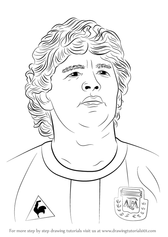566x800 Learn How To Draw Diego Maradona (Footballers) Step By Step