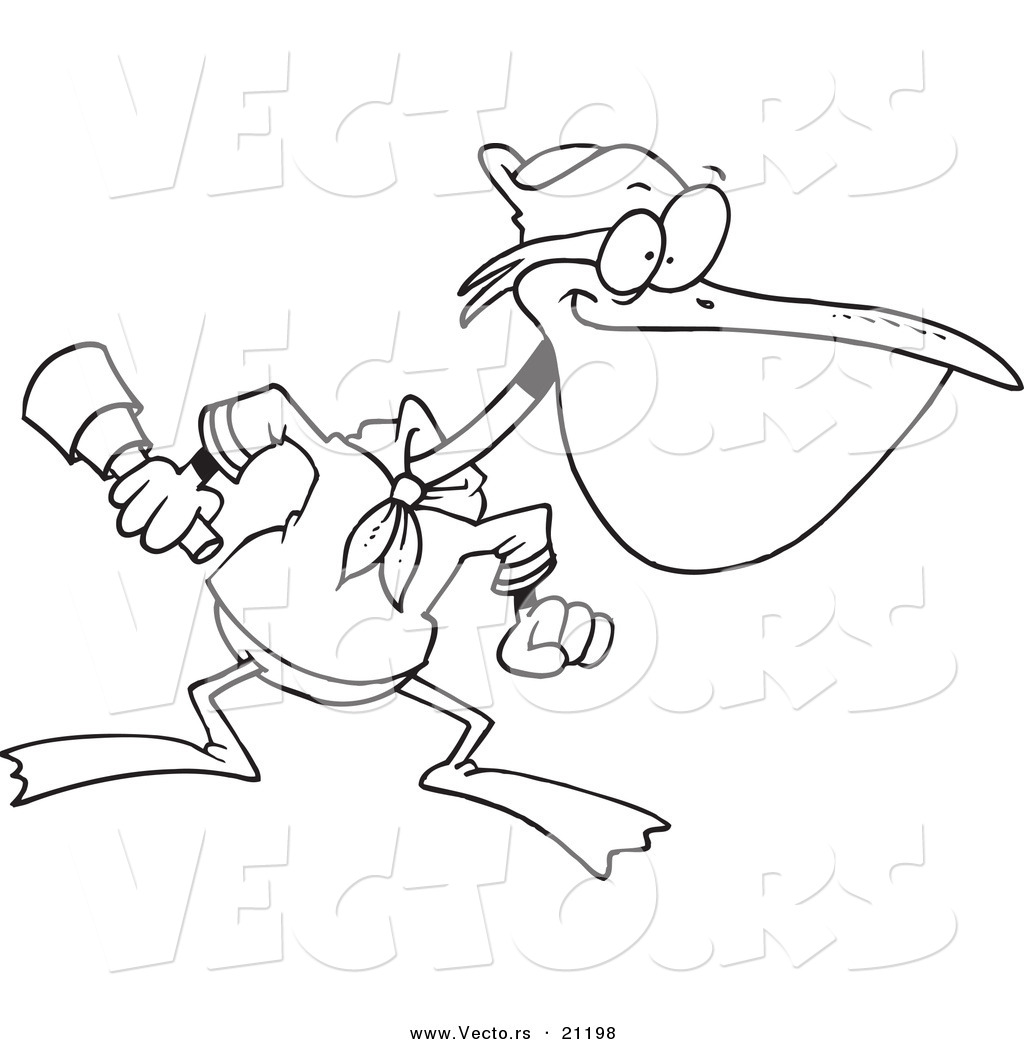 1024x1044 Vector Of A Cartoon Nautical Pelican