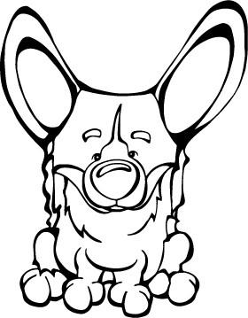 280x359 Pembroke Welsh Corgi Decal Dog Angry Squirrel Studio