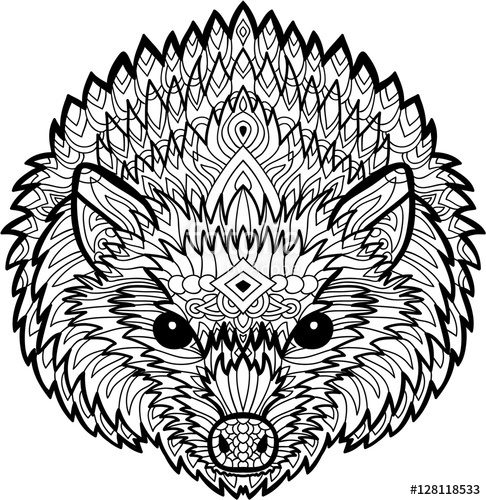 486x500 Ink Pen. Coloringntistress Page Fordults. The Head