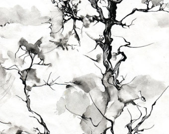 340x270 Pen And Ink Drawing Original Drawing Tree Spirit Fairy