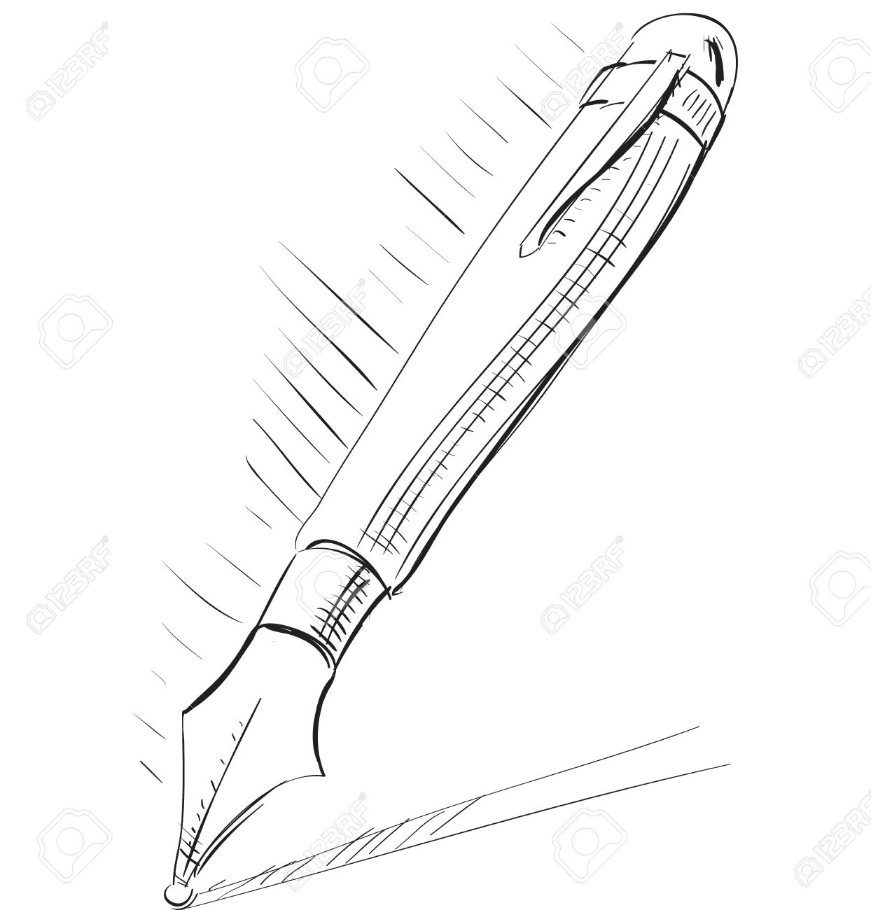 1244x1300 Ink Pen Cartoon Illustration Royalty Free Cliparts, Vectors,