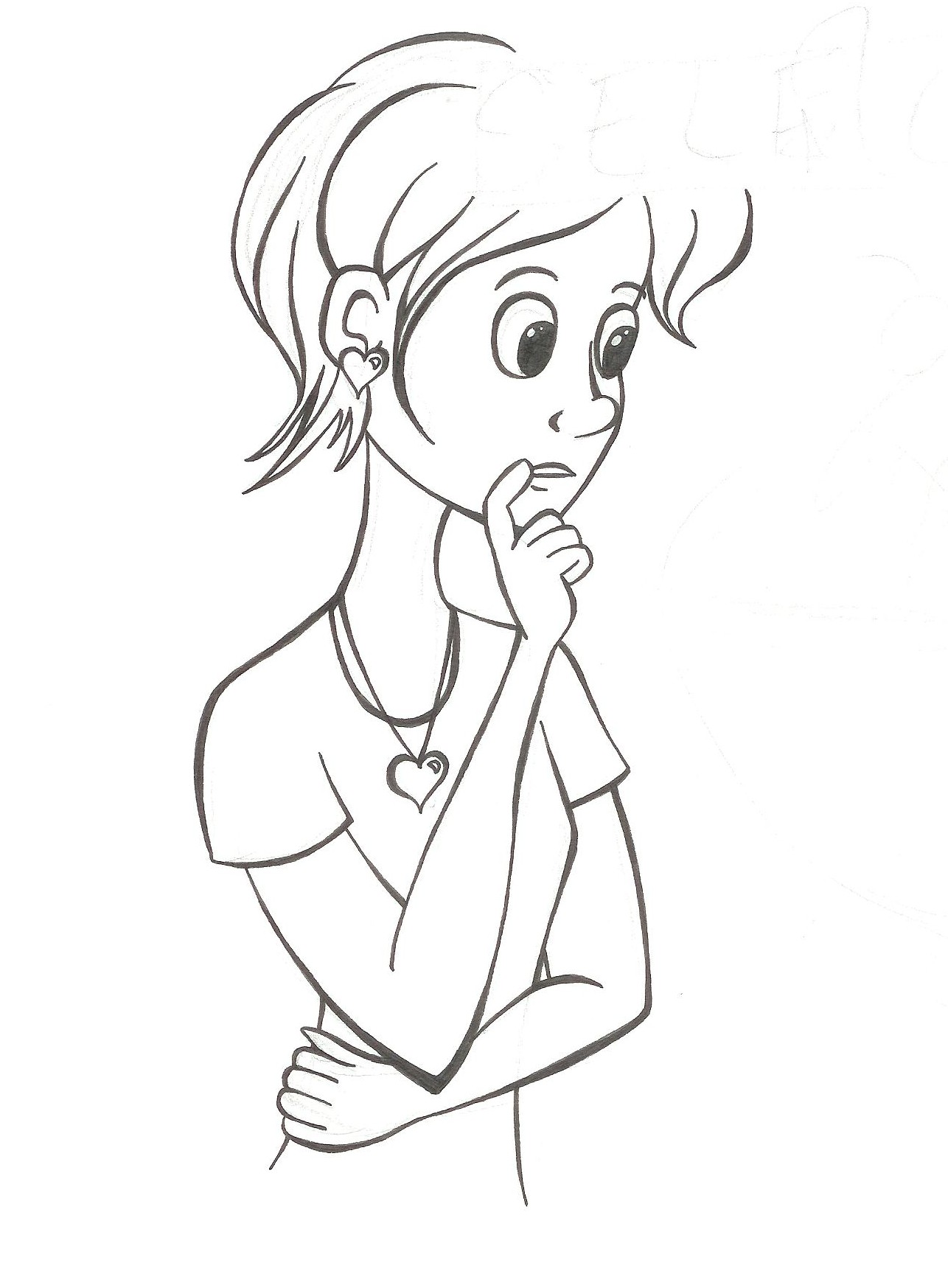 1286x1747 Obrianna Vine Pen And Ink Drawing Girl Thinking My Art