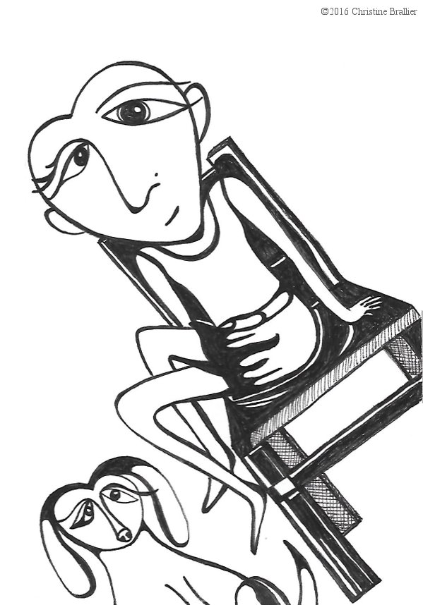 599x858 Woman And Her Dog Ii