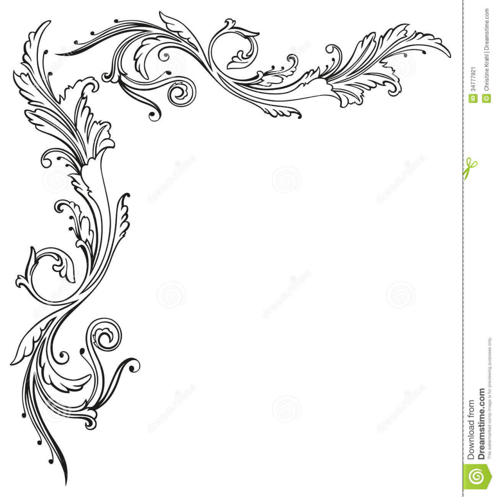1024x1024 Flowers Drawings With Border Cliparts Pen Drawing Free Download