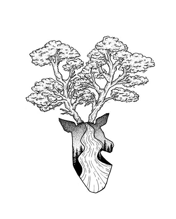 570x710 Black And White Print Wall Art Pen Design Drawing