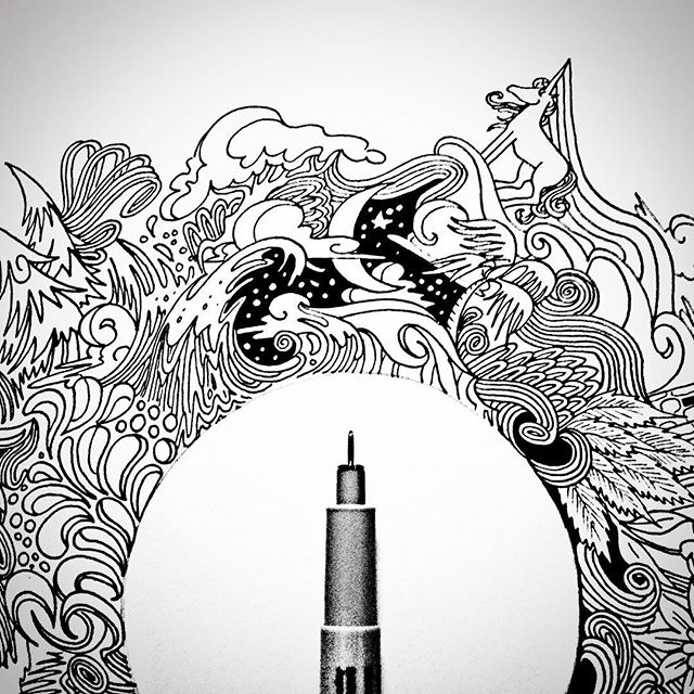 640x640 Mandala Ink Drawing Pen Unicorn On Instagram