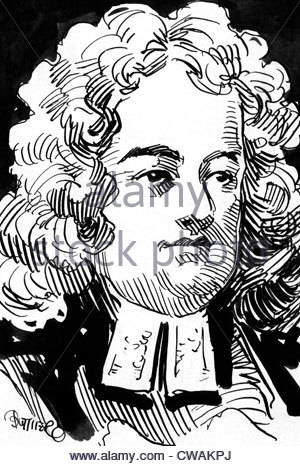 300x466 A Pen And Ink Drawing Of Author Jonathan Swift (1667 1745
