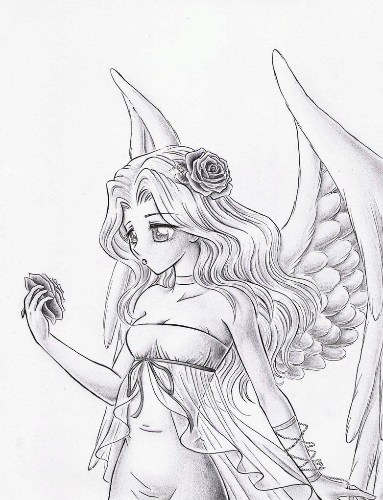 782x1022 White Angel Sketch By ~dayserosi On Fairy And Angel