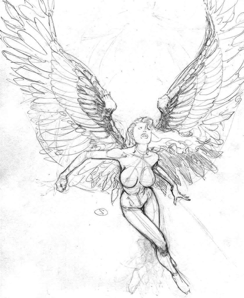 840x1024 Angel Drawings Sketches