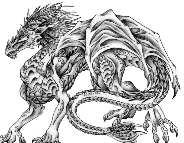 600x467 Excellent Pencil Drawings Of Dragon Pencil Drawings Of Dragon