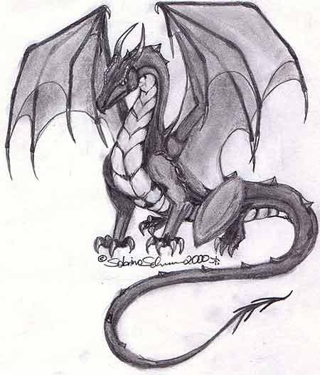 Pencil Dragon Drawing at GetDrawings | Free download