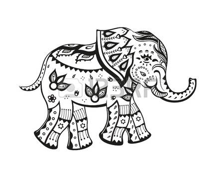 450x353 Asian Elephant Clipart Outline Drawing