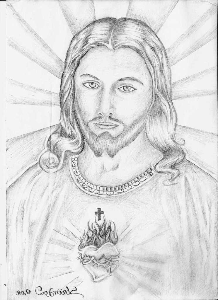 744x1024 Jesus Pencil Drawing