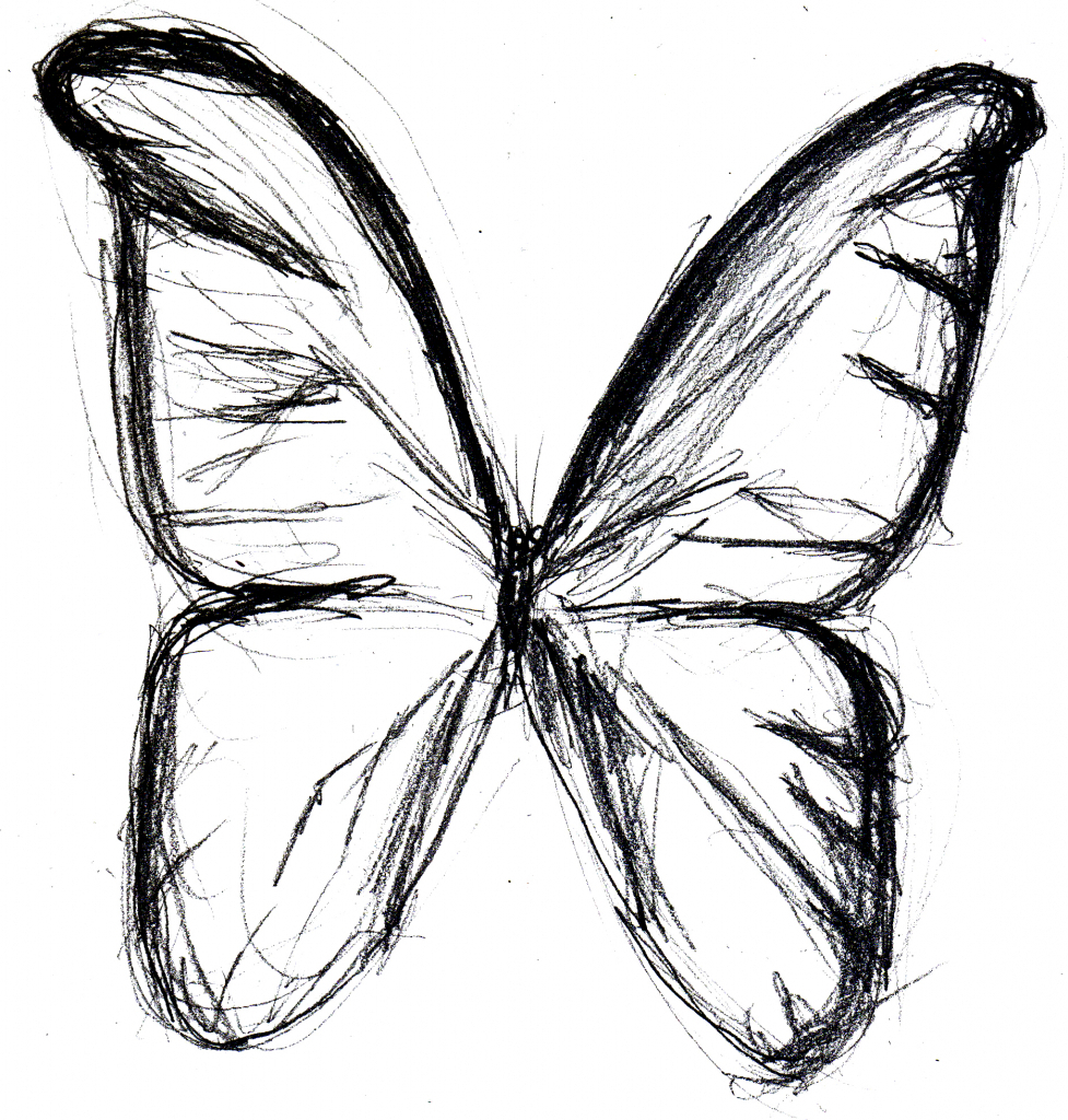 977x1024 Sketch Of Butterfly Drawn Butterfly Sketched