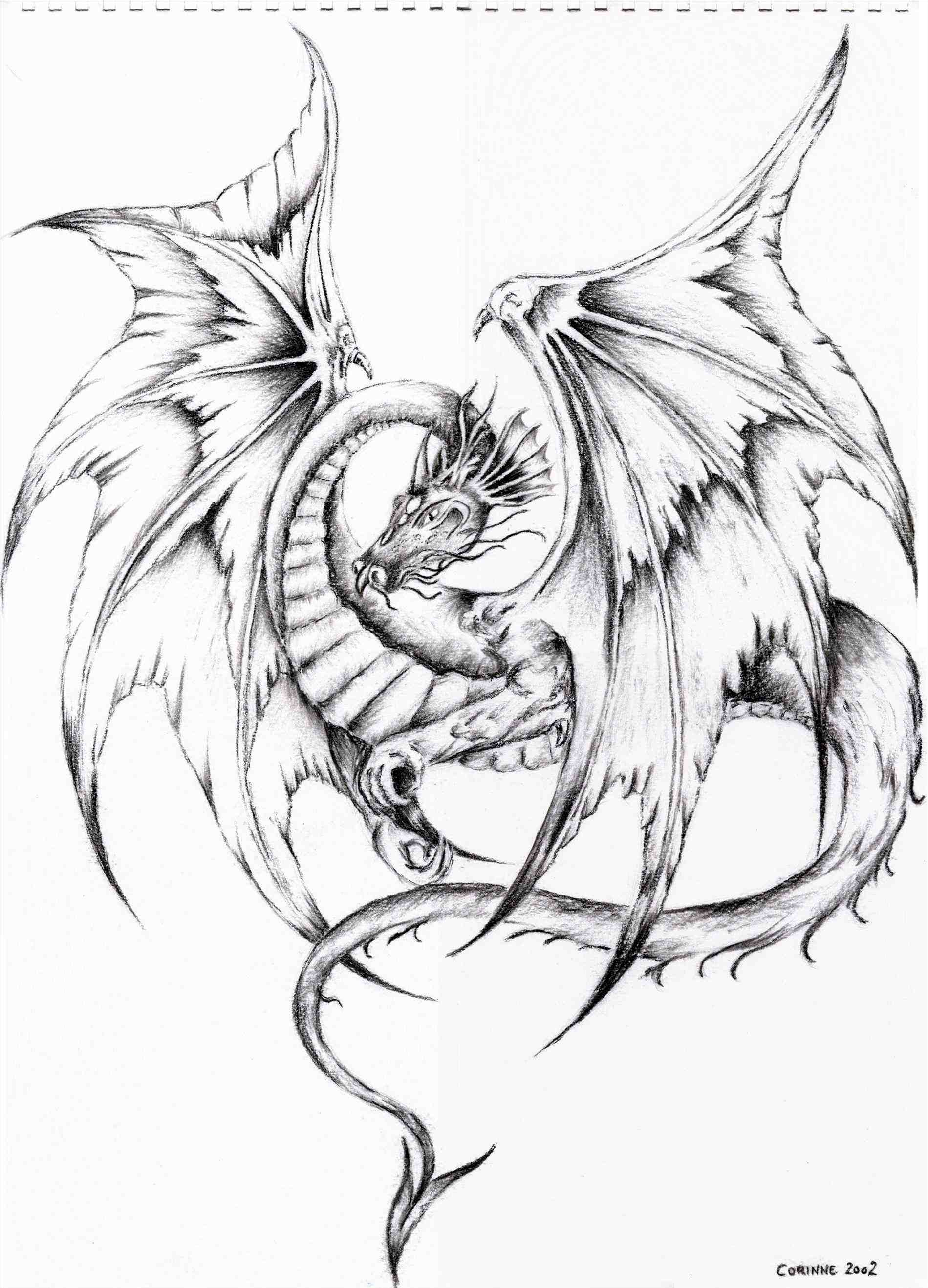 1899x2635 Awesome Drawings Of Dragons Easy