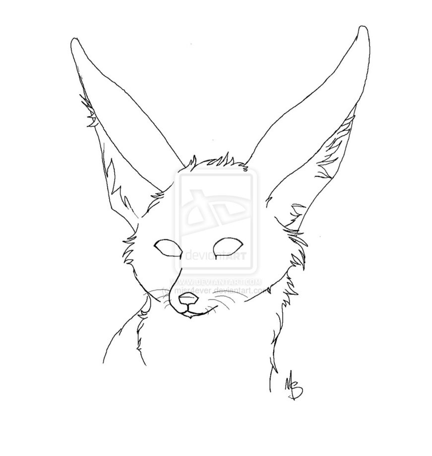 871x918 Outline Drawing Of A Fox Fennec Fox Outline By Mjsr4ever Artsy