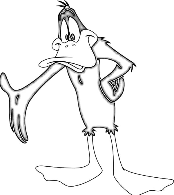 600x674 Pencil Sketch Daffy Duck Coloring Pages