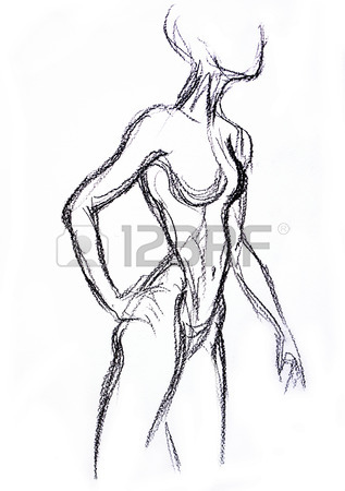 317x450 Man Torso Sketch Pencil Drawing Stock Photo, Picture And Royalty