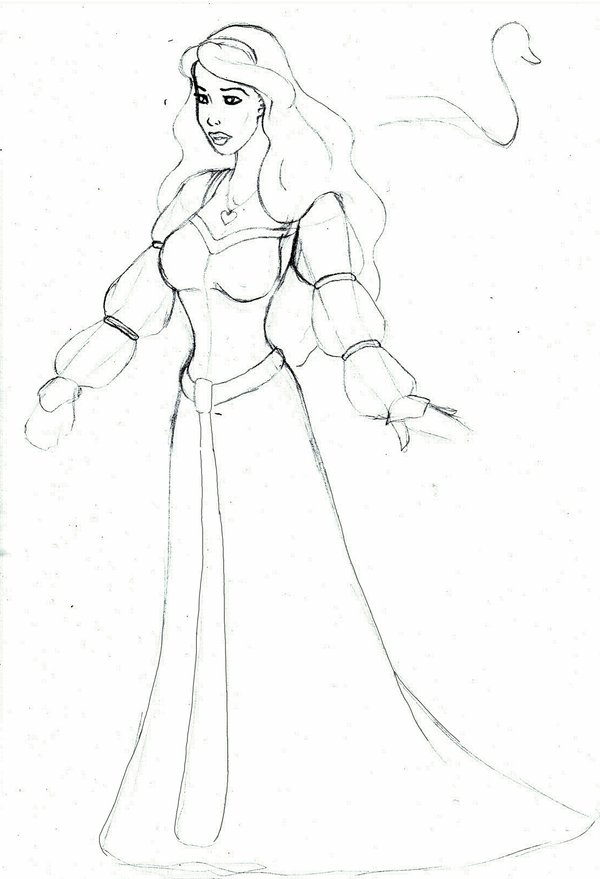 600x879 Odette Pencil Sketch By Charligal