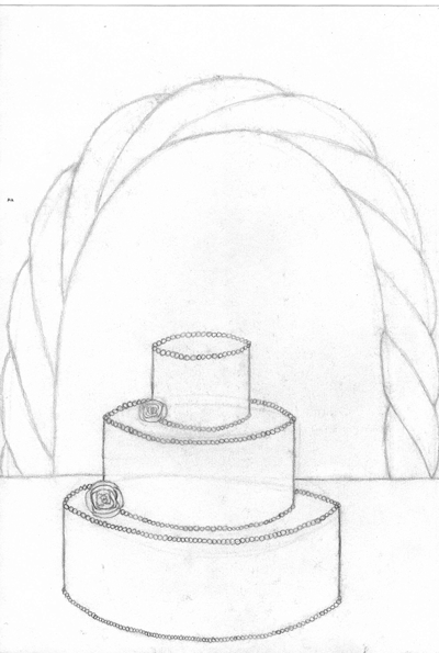 400x595 Drawn Cake Pencil Sketch