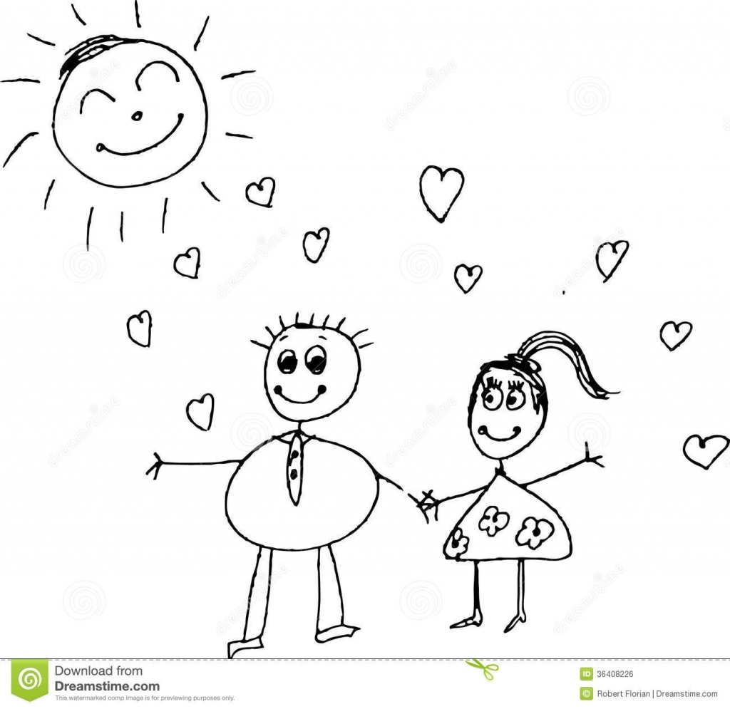 1024x995 Drawing Sketches For Kids Royalty Free Stock Image Kids Pencil