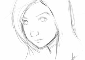 300x210 Simple Face Sketches Photos Face Simple For Drawing,