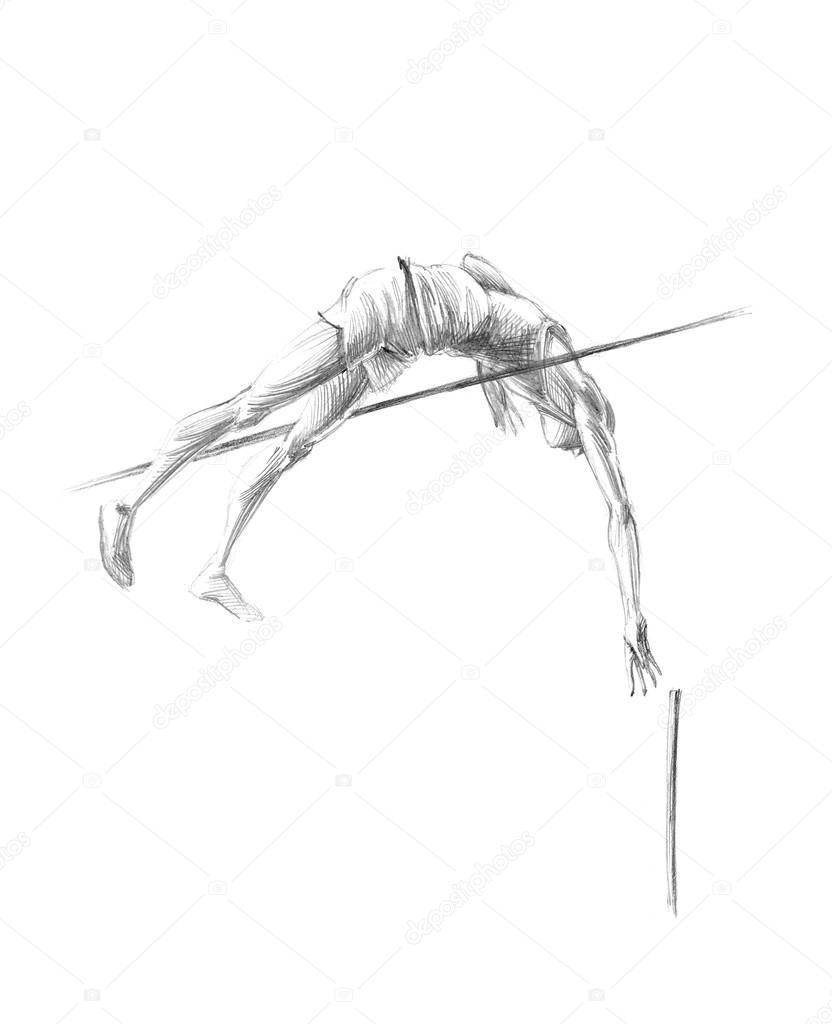 832x1024 Hand Drawn Sketch, Pencil Illustration Olympic Games Athletes