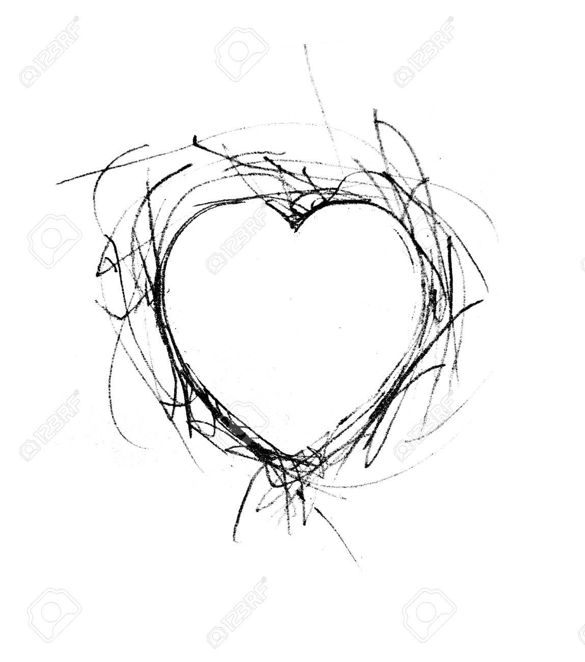 1148x1300 Drawn Heart, A Heart Shaped Negative Space Left By Thick, Dark