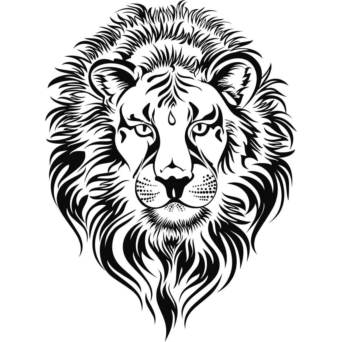 1200x1200 Lion Face Outline Drawing Drawn Lion Face Outline