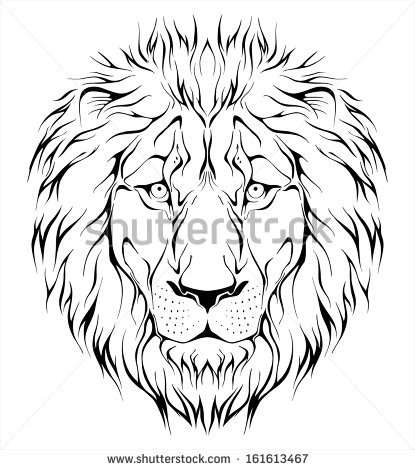 415x470 Photos Lion Face Outline Drawing,