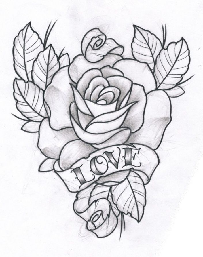 705x893 Pictures Love And Rose Drawing,