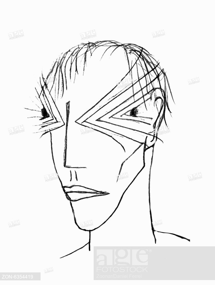 700x929 Evil Alien Pencil Drawing Sketch, Stock Photo, Picture And Rights