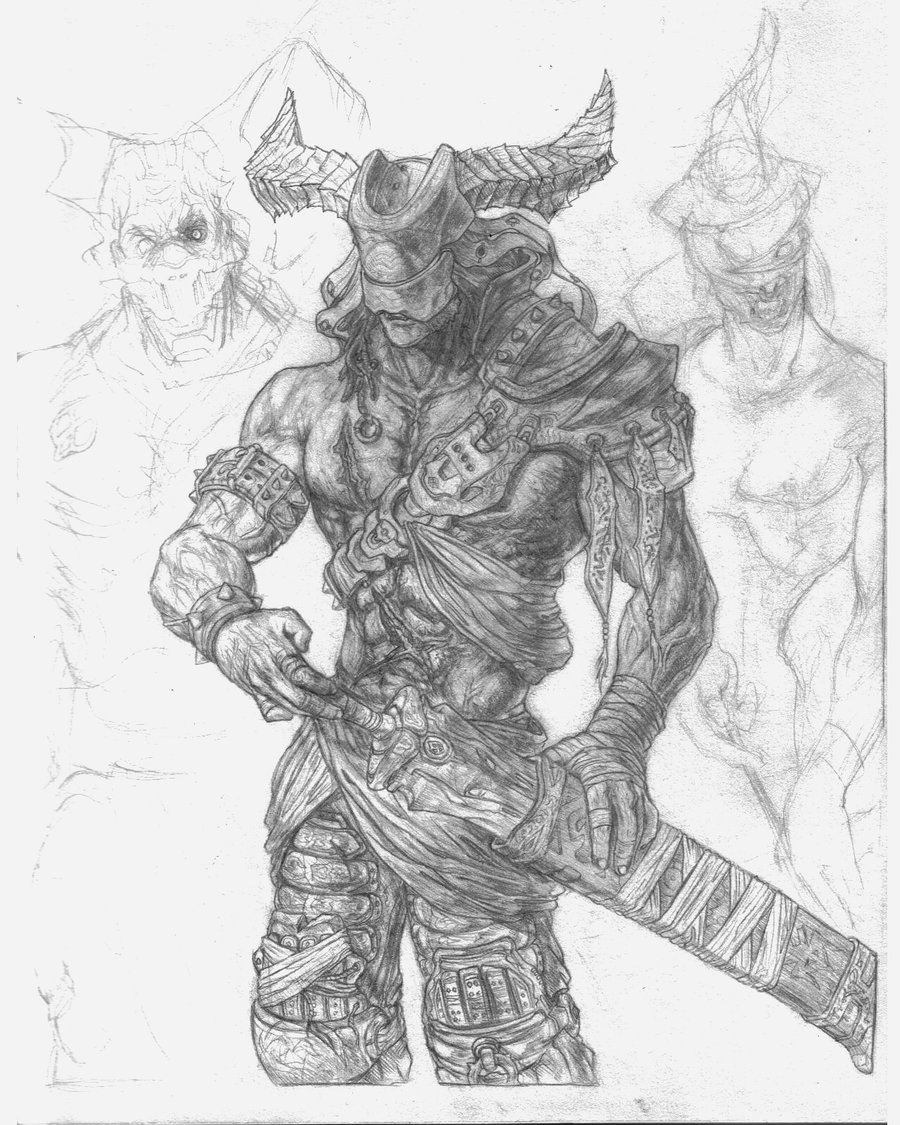 900x1125 Orc Sketch By Senjiness