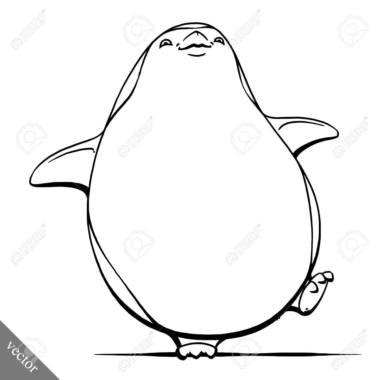 1300x1300 Funny Cartoon Cute Cool Vector Imperial Penguin Illustration