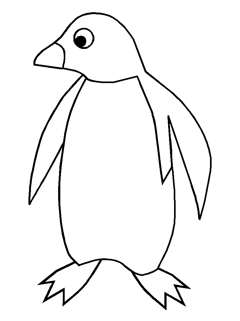 768x1024 Animal Drawings Baby Penguin Drawing In Black And White To Color