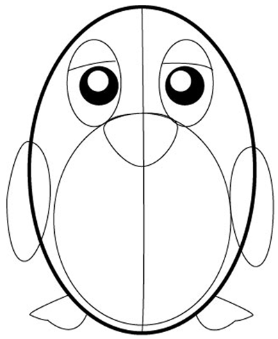 400x487 How To Draw Cartoon Penguins With Easy Step By Step Drawing