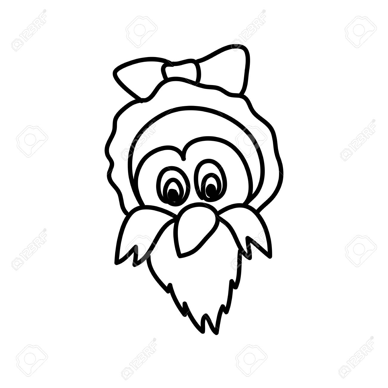 1300x1300 Cartoon Hand Drawing Penguin Monochrome Royalty Free Cliparts