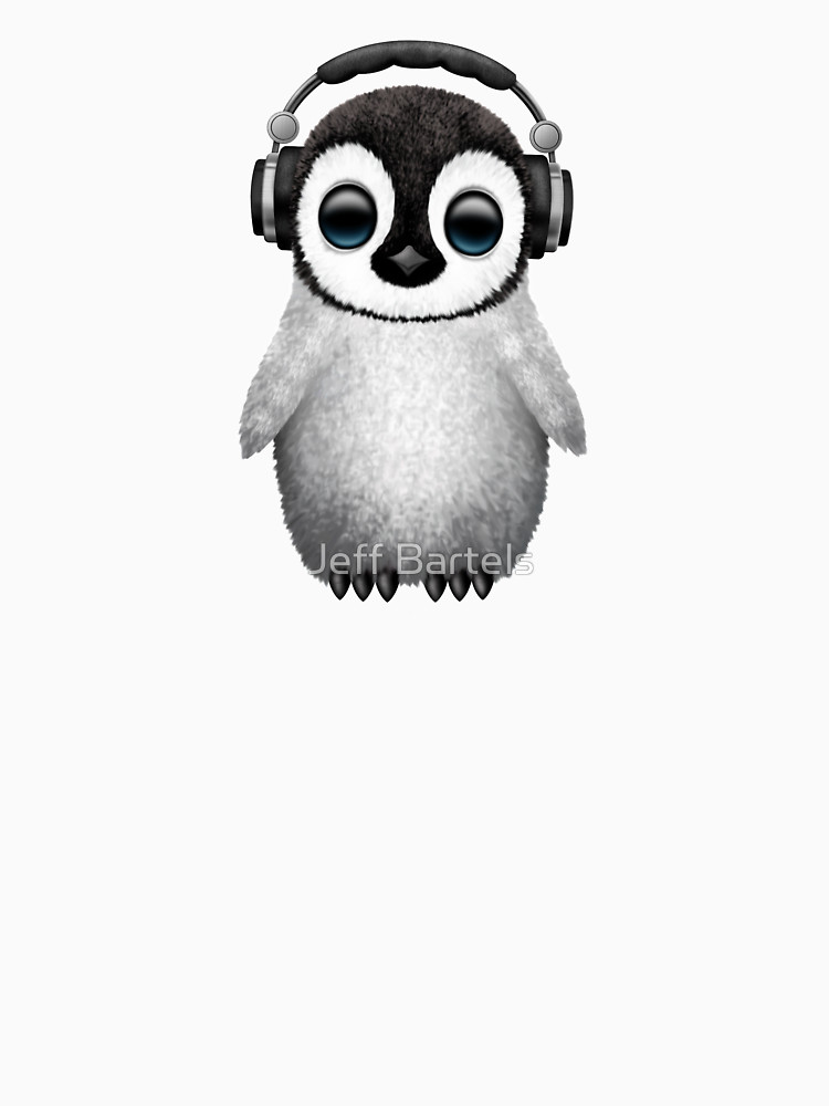 750x1000 Cute Baby Penguin Dj Wearing Headphones Unisex T Shirt By