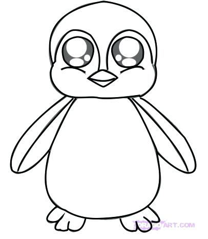 406x465 Coloring Page Penguin